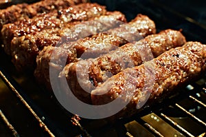 Cevapi Balkan specialty on barbecue photo