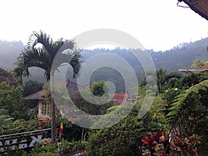 Balkon view on villa at sunrise