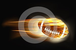 Ball for American football on fire