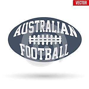 Ball of Australian rules football with typography