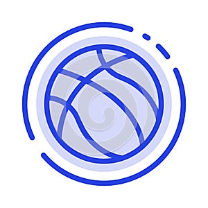 Ball, Basketball, Nba, Sport Blue Dotted Line Line Icon
