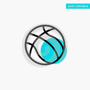 Ball, Basketball, Nba, Sport turquoise highlight circle point Vector icon