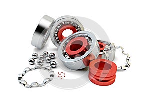 Ball bearing with metallic bearing balls