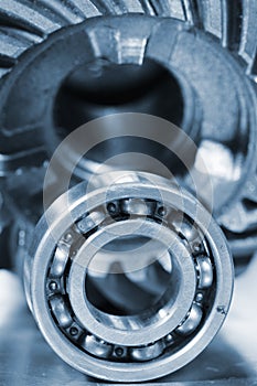 Ball bearing of titanium in close-ups photo
