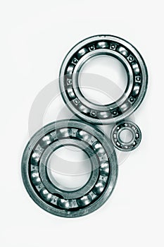 Ball bearings against light background