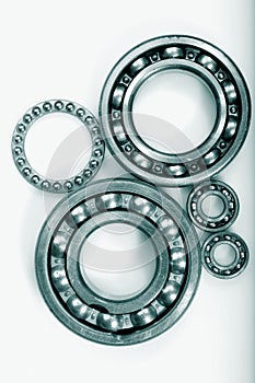 Ball bearings against light background