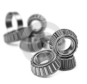 Ball bearings on a pure white background