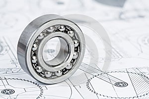 Ball bearings on technical drawing