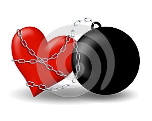 Ball And Chain Chained To Heart