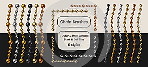 Ball chain metal pattern brushes