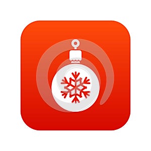 Ball for the Christmas tree icon digital red