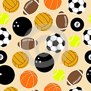 Ball collection Seamless and tillable pattern