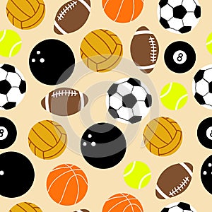 Ball collection Seamless and tillable pattern photo