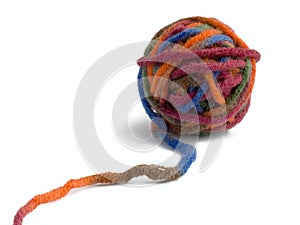 Ball of a color thread for knitting
