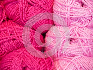 Ball craft hobby pink thread wool fiber color cotton yarn handmade material textile crochet string clew design woolen