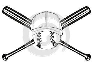 Ball and crossed bats