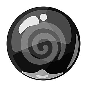Ball dark shiny glossy colorful game art. Magic crystal glass sphere, bubble shot elements. Cartoon vector GUI app