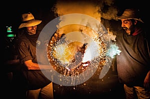 Ball de Diables (Devils dance) Group on Correfoc (Firerun) perfo
