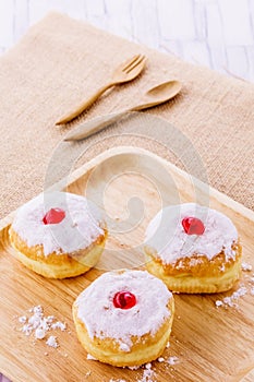Ball donut strawberry filled