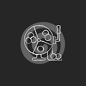 Ball draw machine chalk white icon on dark background