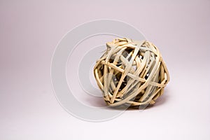 Ball of dry grass on a white background.