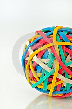 Ball Of Elastic Bands Isolated