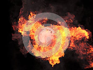 Ball in fire