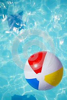 Ball floating in swimming pool