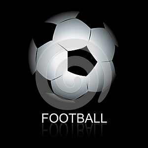 Ball and football letter with dark background