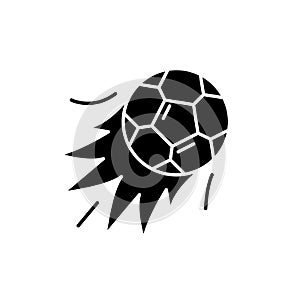 Ball goal black icon, vector sign on isolated background. Ball goal concept symbol, illustration