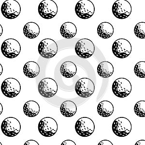 ball golf silhouette seamless pattern background