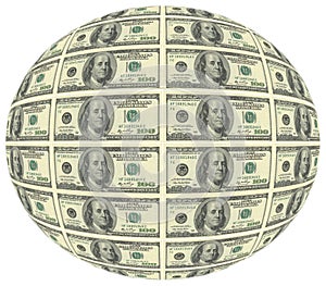 Ball of a hundred dollar bill $ 100 is the largest current denomination of the US dollar. On the obverse appears the portrait of