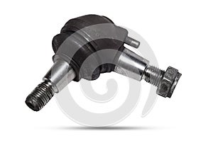 Ball joint on the arm of the car, part of the front suspension of the vehicle for repair and replacement in a vehicle repair shop