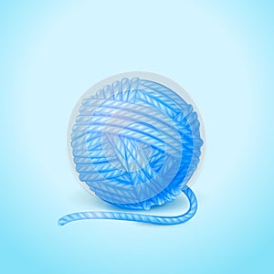 Ball of knitting yarn isolated