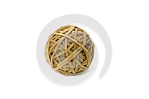 Ball made of yellow rubber bands