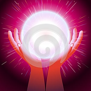 Ball Magic Energy Hand Palm Flash Light Background