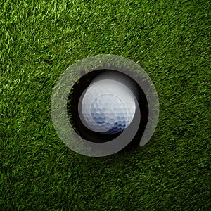 Ball near Hole Golf Background