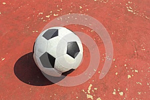 Ball on the outdoor futsal court