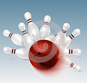 Ball Pins Bowling Composition