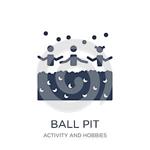 Ball pit icon. Trendy flat vector Ball pit icon on white background from Activity and Hobbies collection