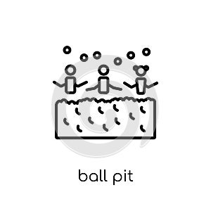Ball pit icon. Trendy modern flat linear vector Ball pit icon on