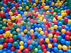 Ball pool: colored, small plastic for children to play. photo
