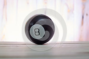 The ball of predictions figure eight on a light background