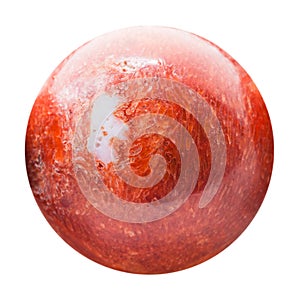 Ball from pressed red coral with nacre piece photo