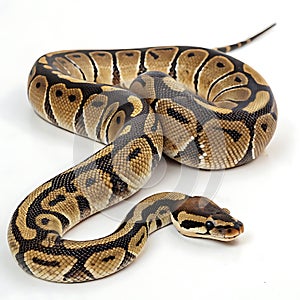 ball python in Transparent Background Closeup of a Boa Constrictor Showing Detailed Scales and Pattern