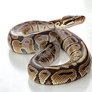 ball python in Transparent Background Closeup of a Boa Constrictor Showing Detailed Scales and Pattern