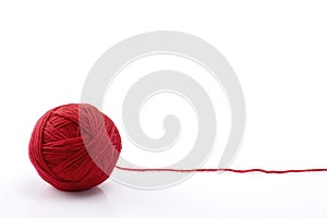 Ball of red yarn