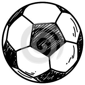 Ball Soccer Football Doodle Drawing Illustration Vector Icon