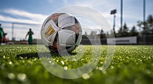 ball on the stadium, soccer ball on the field, soccer ball background, soccer ball wallpaper, soccer ball near the goal net