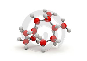Ball and stick model of a cyclohexane molecule